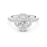 0.384 CT Cushion  & Round Mossonite Ring | WOKE