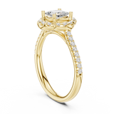 0.384 CT Cushion  & Round Mossonite Ring | WOKE