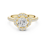 0.384 CT Cushion  & Round Mossonite Ring | WOKE