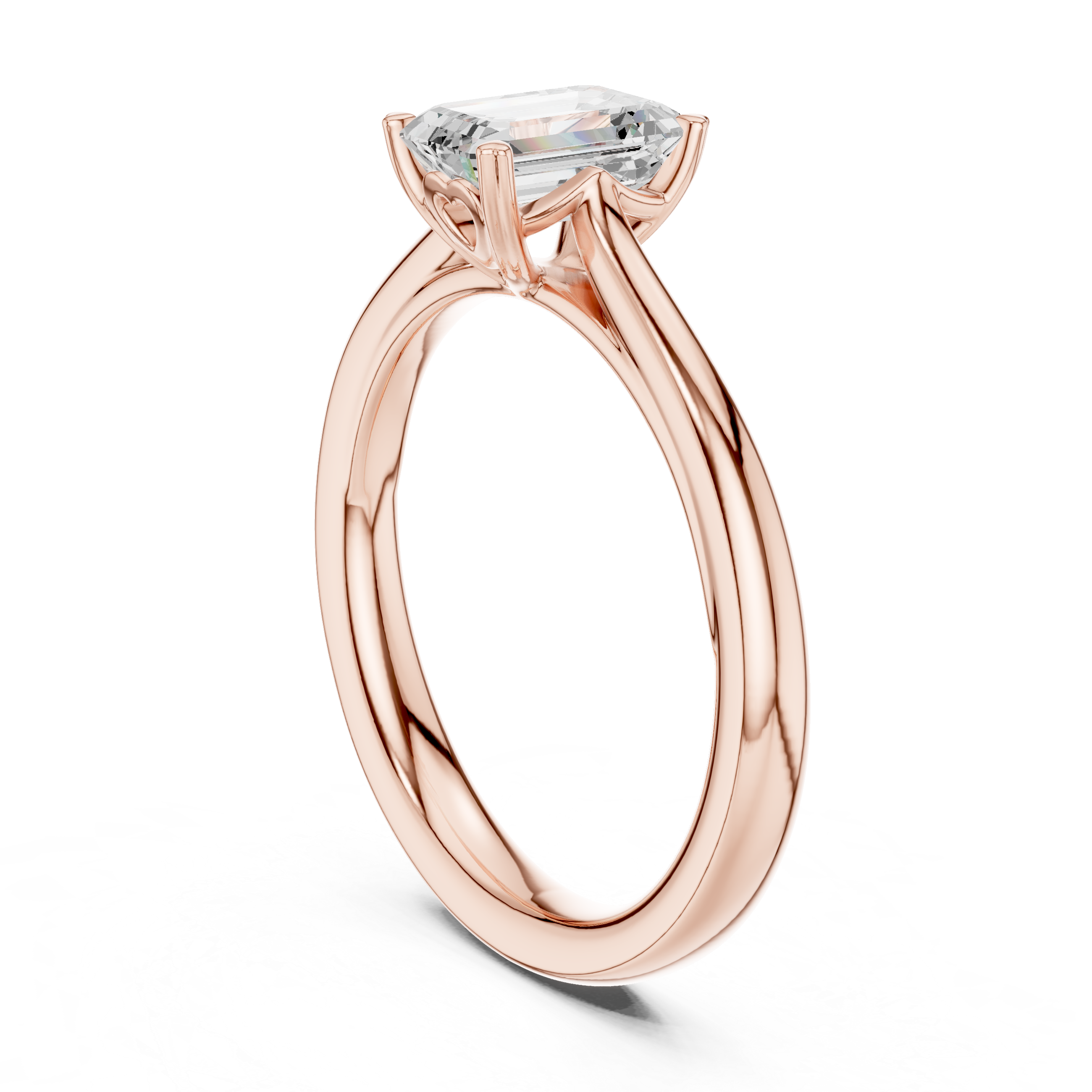 0.97 CT Emerald  Mossonite Ring | WOKE