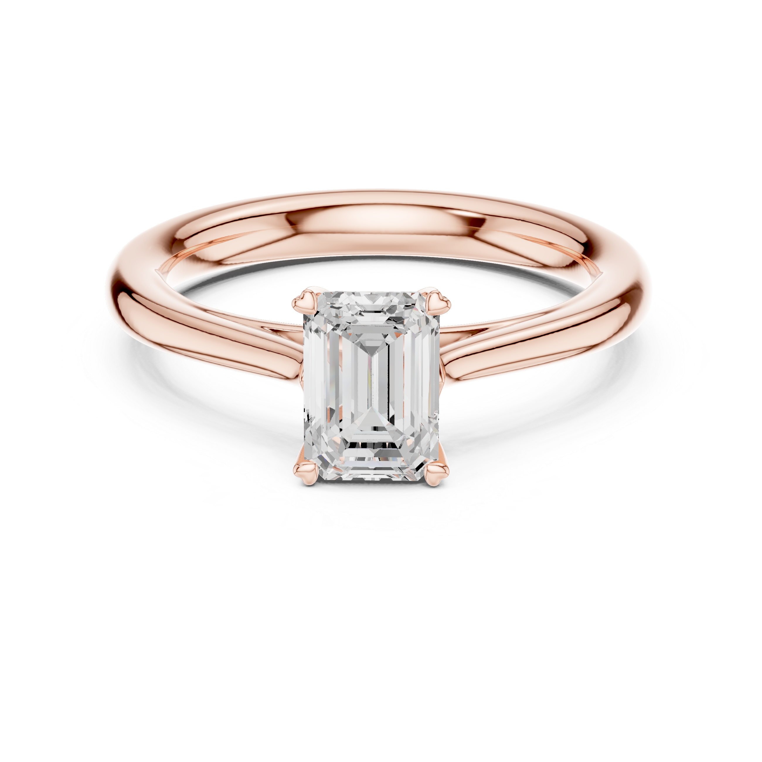 0.97 CT Emerald  Mossonite Ring | WOKE