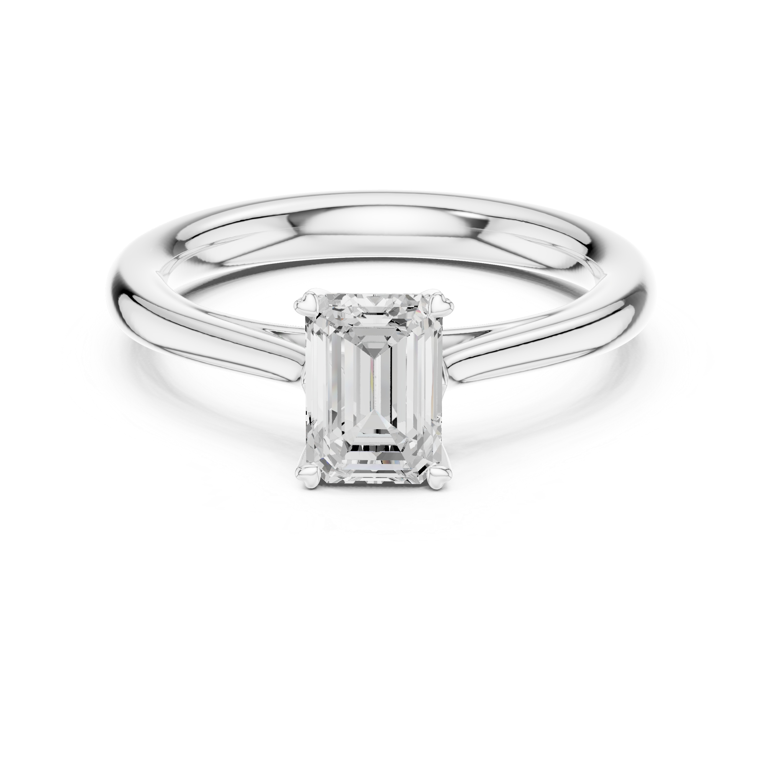 0.97 CT Emerald  Mossonite Ring | WOKE