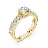 2 TCW Round Moissanite Ring in 9K Gold/925 Silver |WOKE
