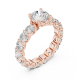 2.8 CT Round Moissanite Ring in 9K Gold/925 Silver |WOKE