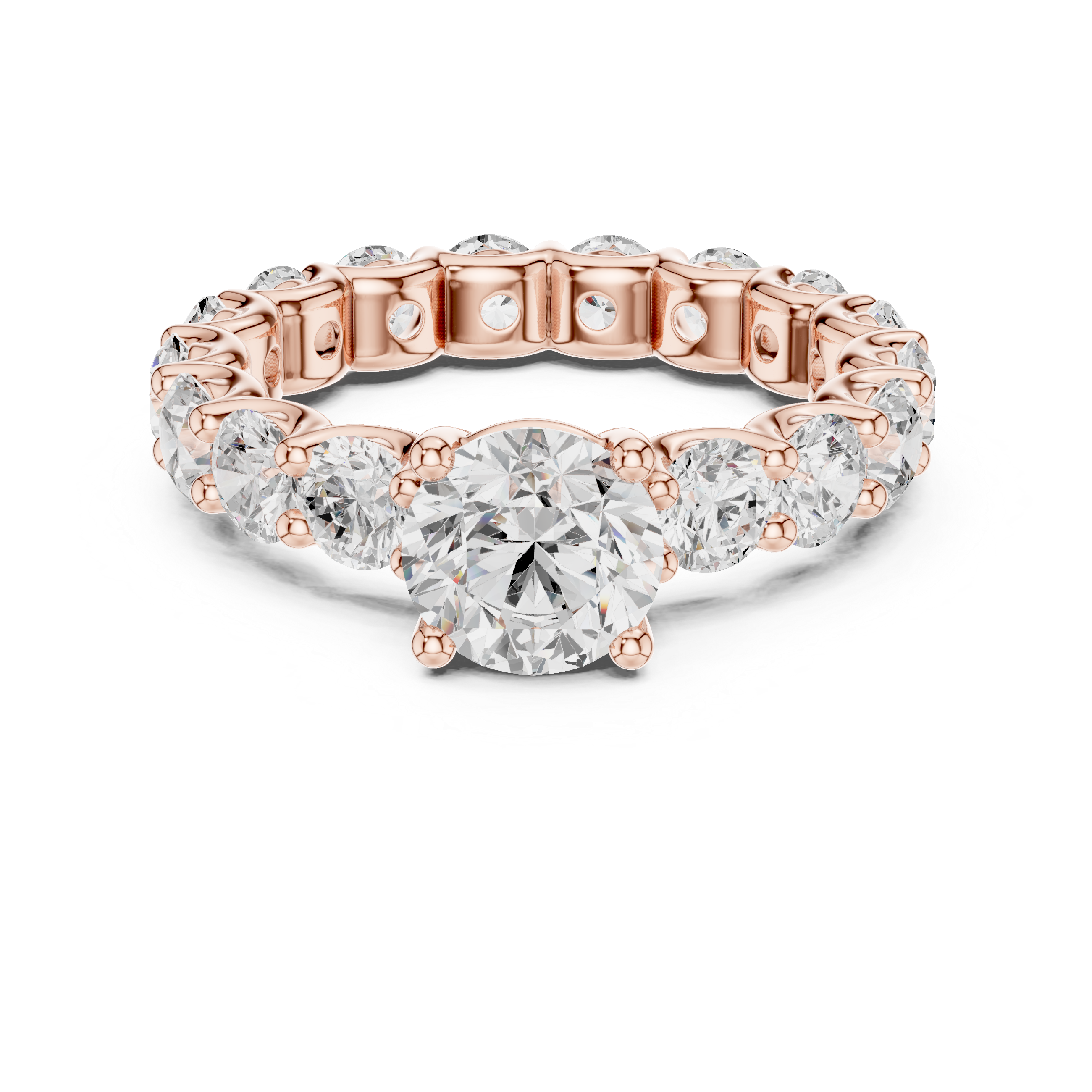 2.8 CT Round Moissanite Ring in 9K Gold/925 Silver |WOKE