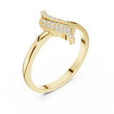 0.094 CT Round Cut Moissanite Ring in 9K Gold/925 Silver |WOKE
