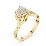 0.288 CT Round Cut Moissanite Ring in 9K Gold/925 Silver |WOKE