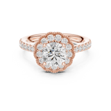 0.549 CT Round Cut Moissanite Ring in 9K Gold/925 Silver |WOKE