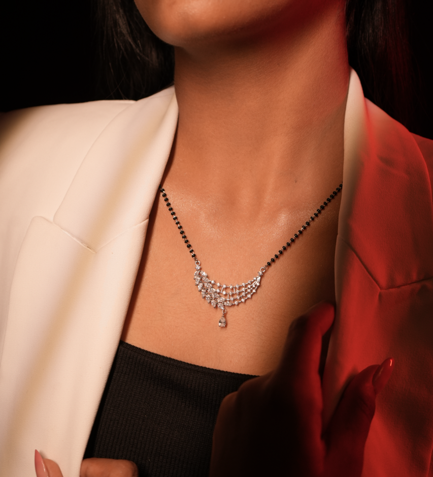 2.2 Cts Enchantress LGD Mangalsutra | In 14k/925 silver| IGI/SGL certified Lab grown diamonds