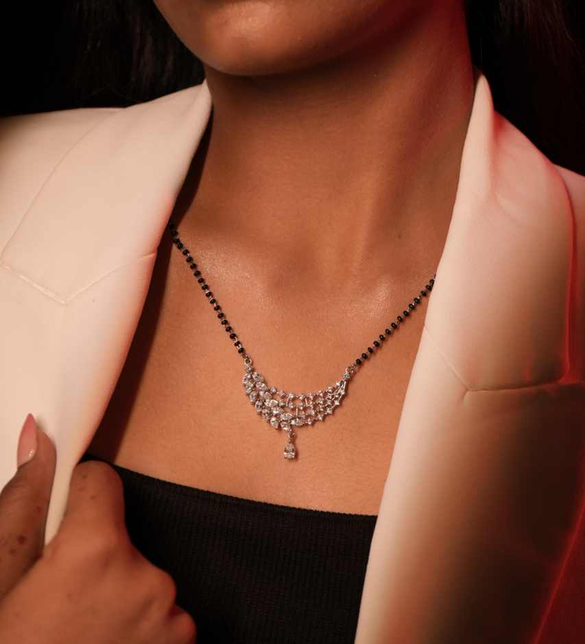 2.2 Cts Enchantress LGD Mangalsutra | In 14k/925 silver| IGI/SGL certified Lab grown diamonds