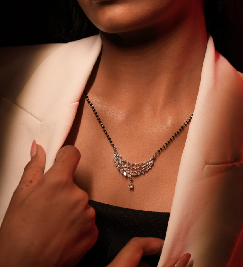 2.2 Cts Enchantress LGD Mangalsutra | In 14k/925 silver| IGI/SGL certified Lab grown diamonds