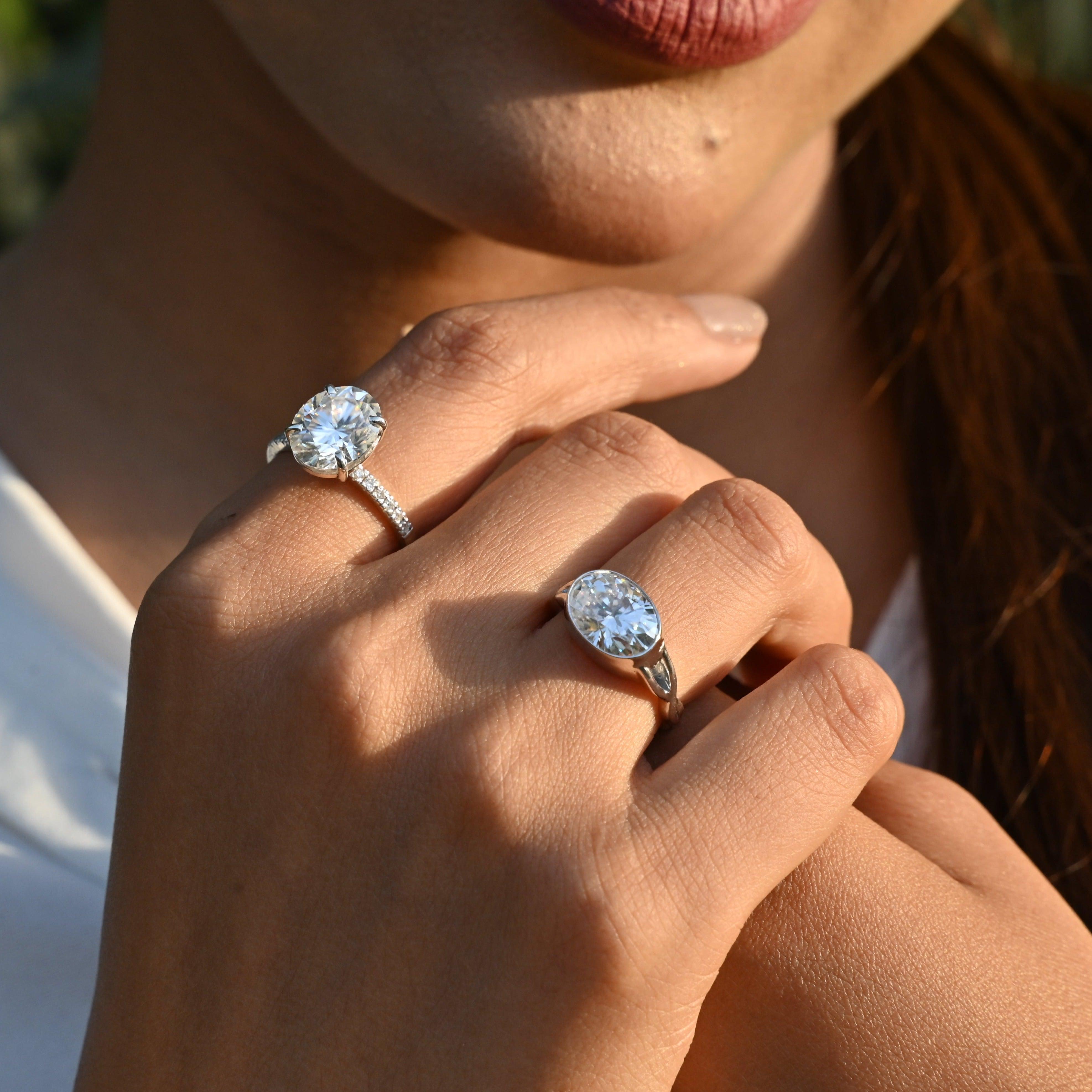 GRA certified moissanites