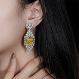 8.4 TCW Yellow Radiant cut earrings | 925 Silver