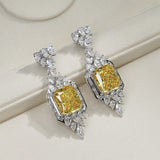 8.4 TCW Yellow Radiant cut earrings | 925 Silver