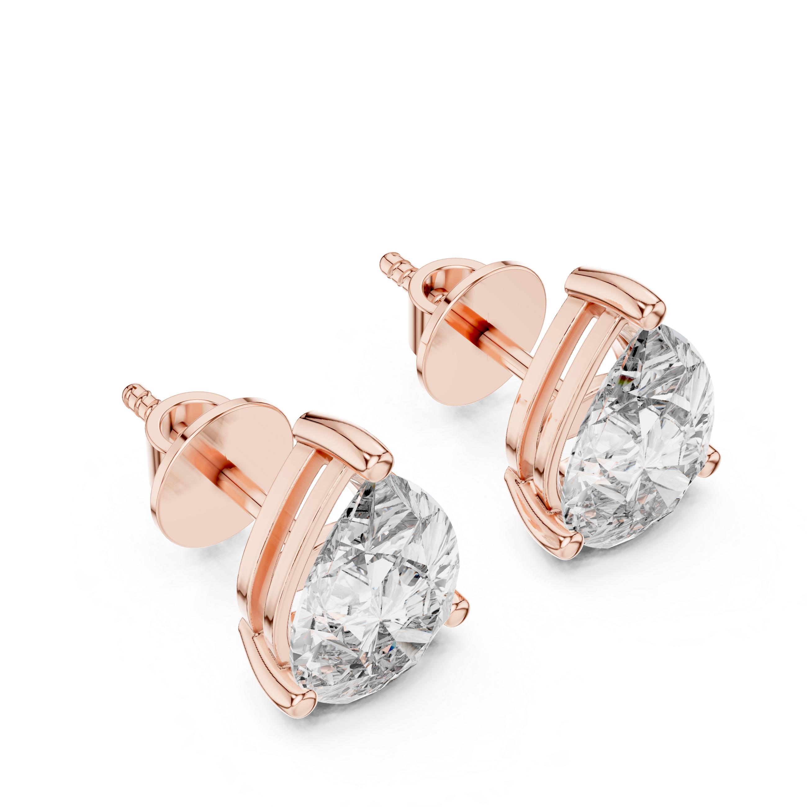 3.5 CT Pear Cut Moissanite stud in 925 Silver/9K Gold|WOKE