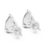 3.5 CT Pear Cut Moissanite stud in 925 Silver/9K Gold|WOKE