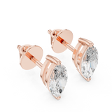 1.5 CT Marquise cut moissanite stud in 9K Gold/925 Silver |WOKE
