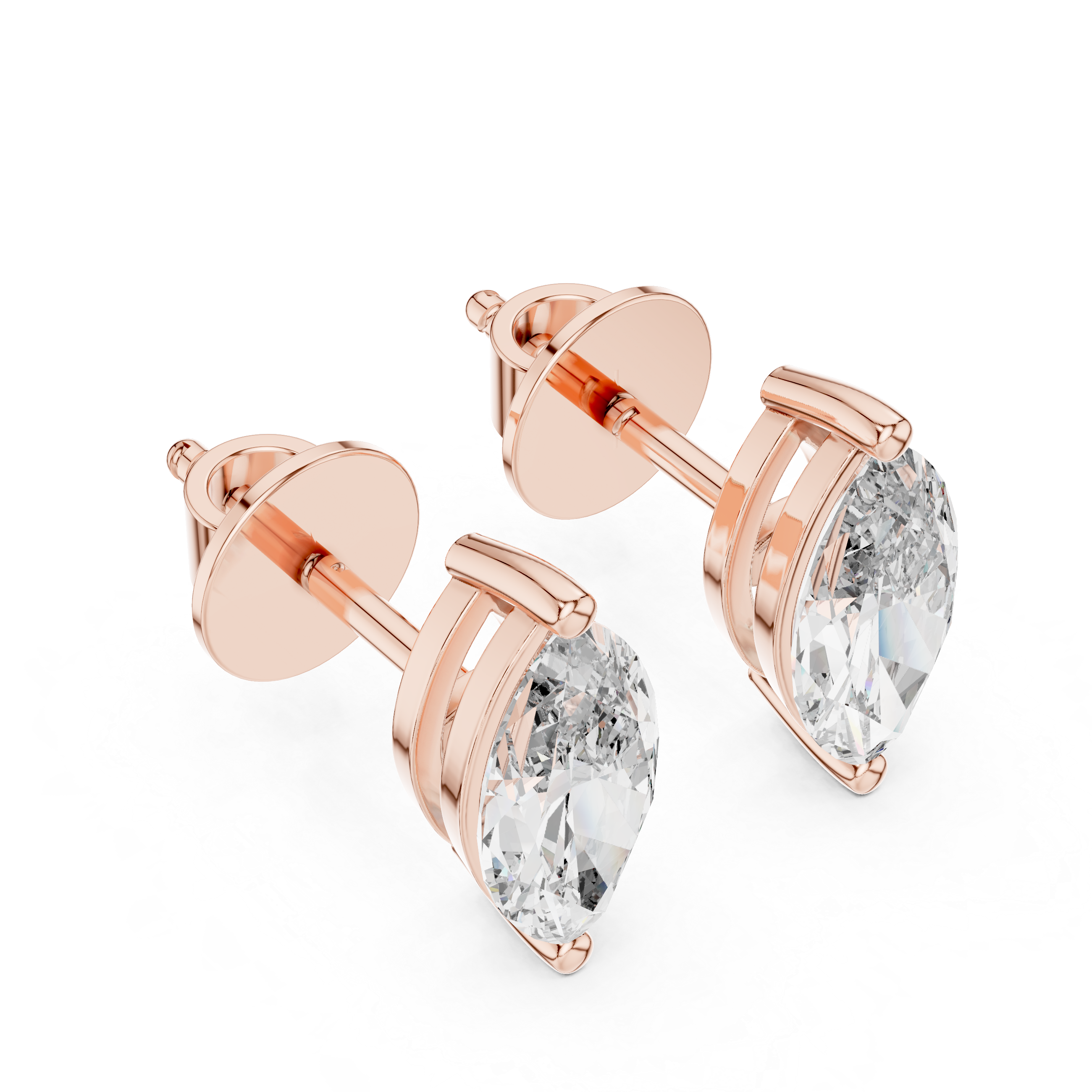 1.5 CT Marquise cut moissanite stud in 9K Gold/925 Silver |WOKE