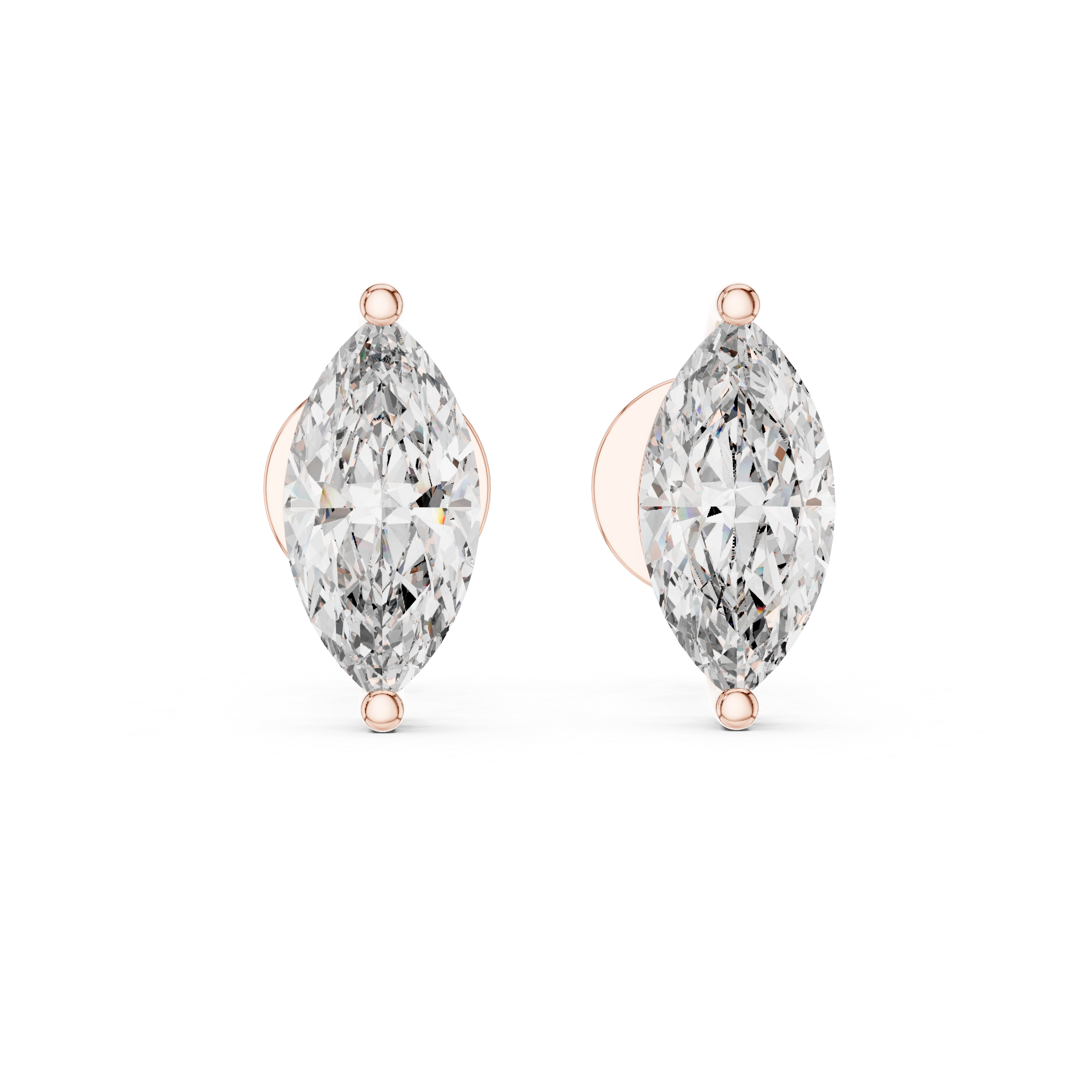 1.5 CT Marquise cut moissanite stud in 9K Gold/925 Silver |WOKE