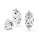 1.5 CT Marquise cut moissanite stud in 9K Gold/925 Silver |WOKE
