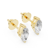 1.5 CT Marquise cut moissanite stud in 9K Gold/925 Silver |WOKE