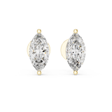 1.5 CT Marquise cut moissanite stud in 9K Gold/925 Silver |WOKE