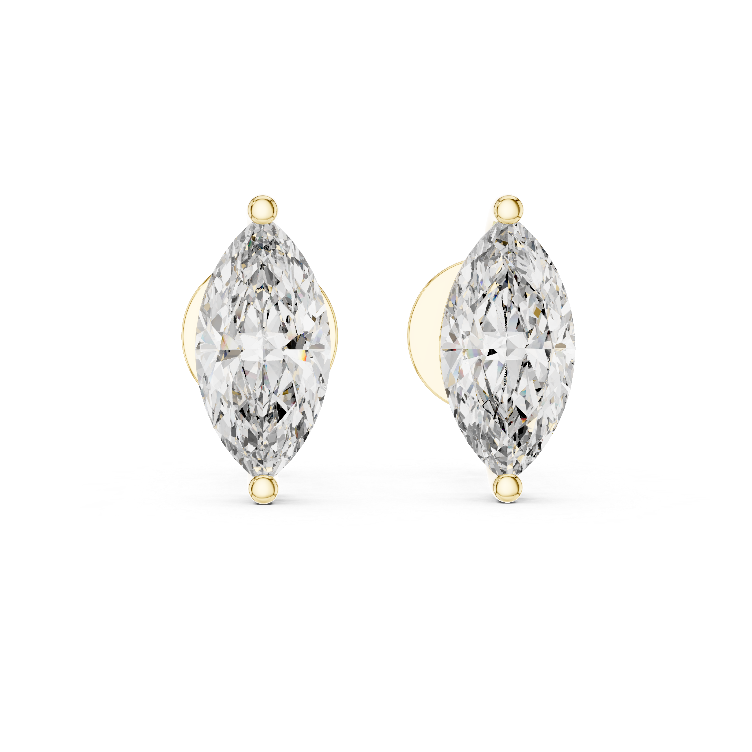 1.5 CT Marquise cut moissanite stud in 9K Gold/925 Silver |WOKE