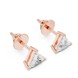1.3 CT Trillion cut moissanite stud in 9K Gold/925 Silver|WOKE