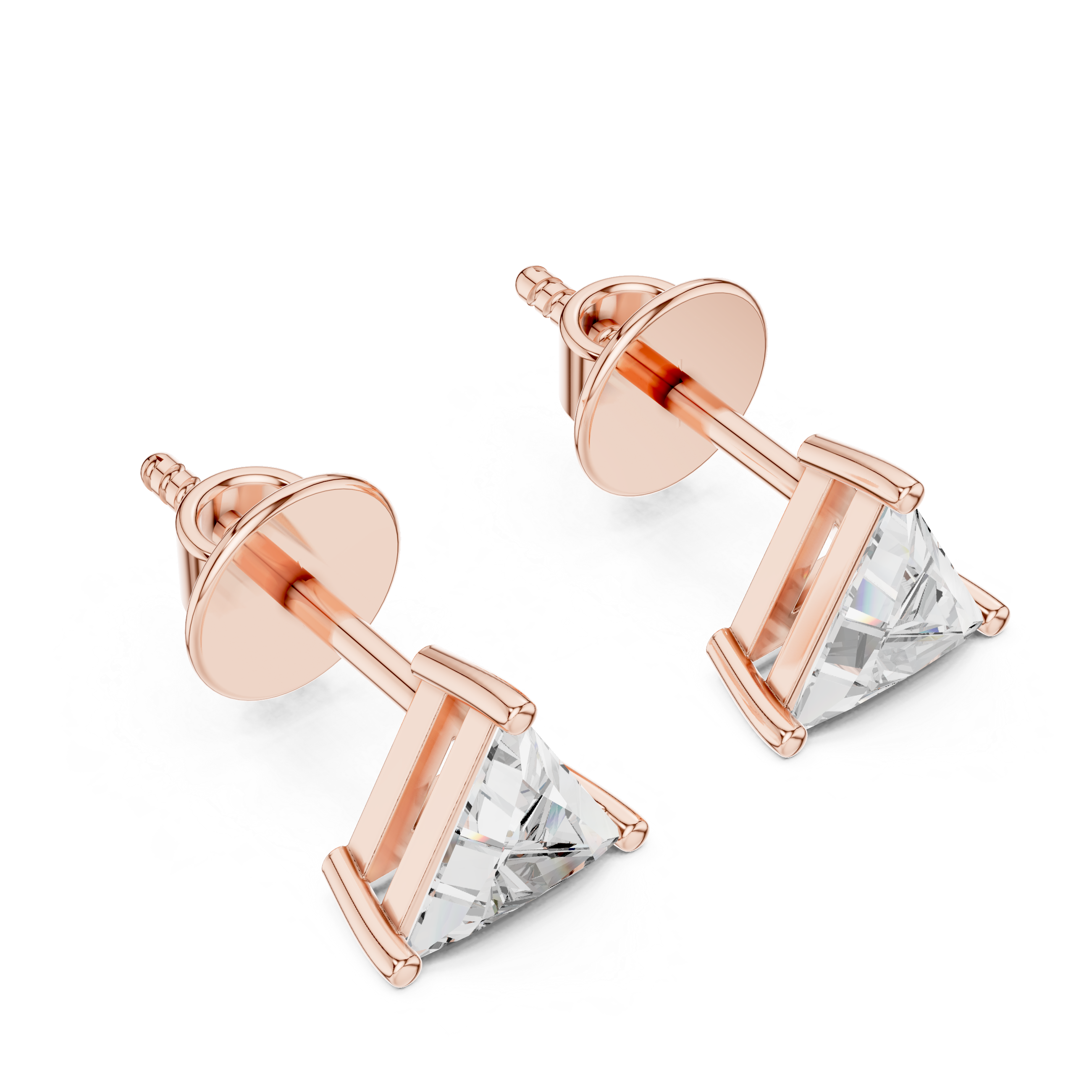 1.3 CT Trillion cut moissanite stud in 9K Gold/925 Silver|WOKE