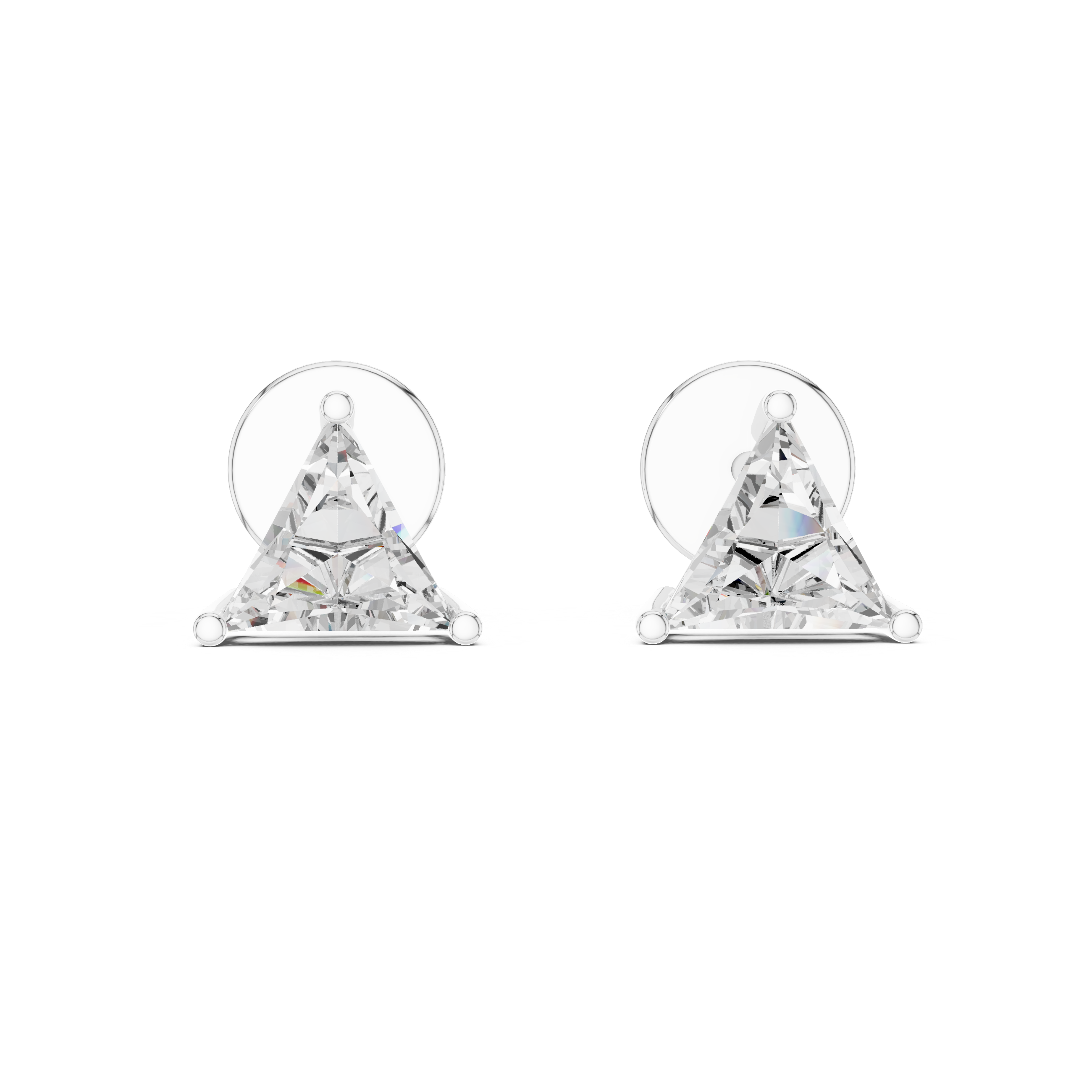 1.3 CT Trillion cut moissanite stud in 9K Gold/925 Silver|WOKE