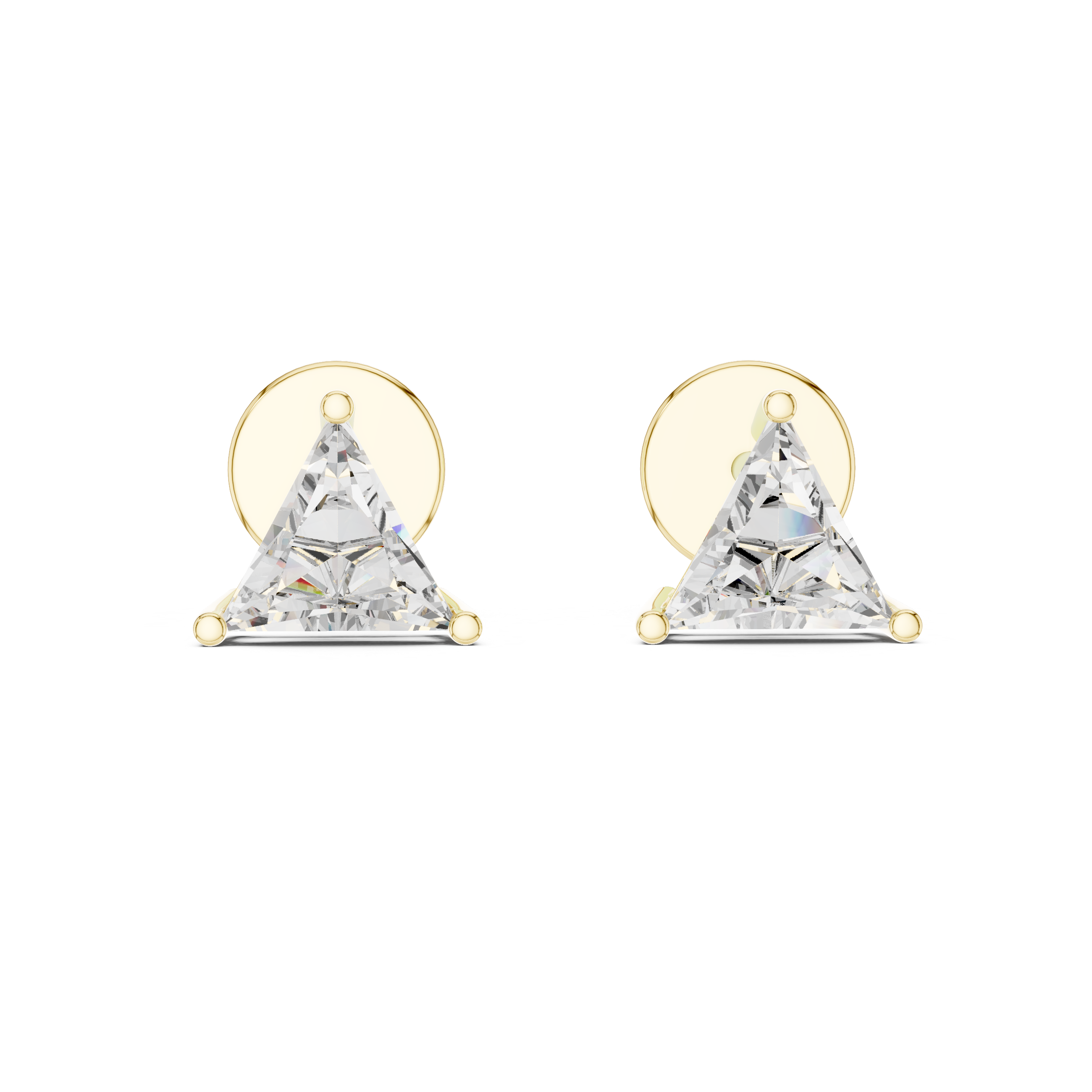 1.3 CT Trillion cut moissanite stud in 9K Gold/925 Silver|WOKE