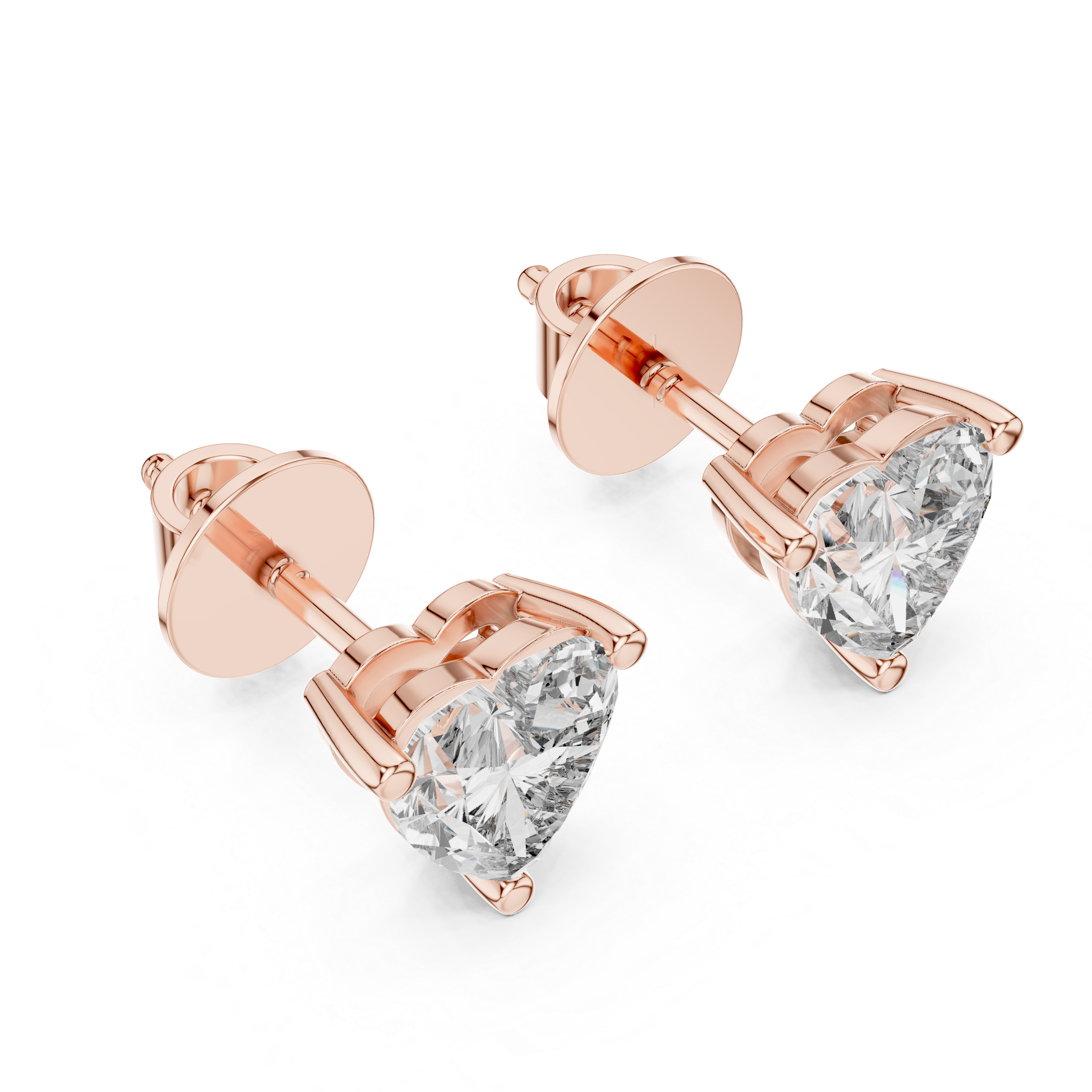 1.5 CT Heart cut moissanite stud in 9K Gold/925 Silver |WOKE