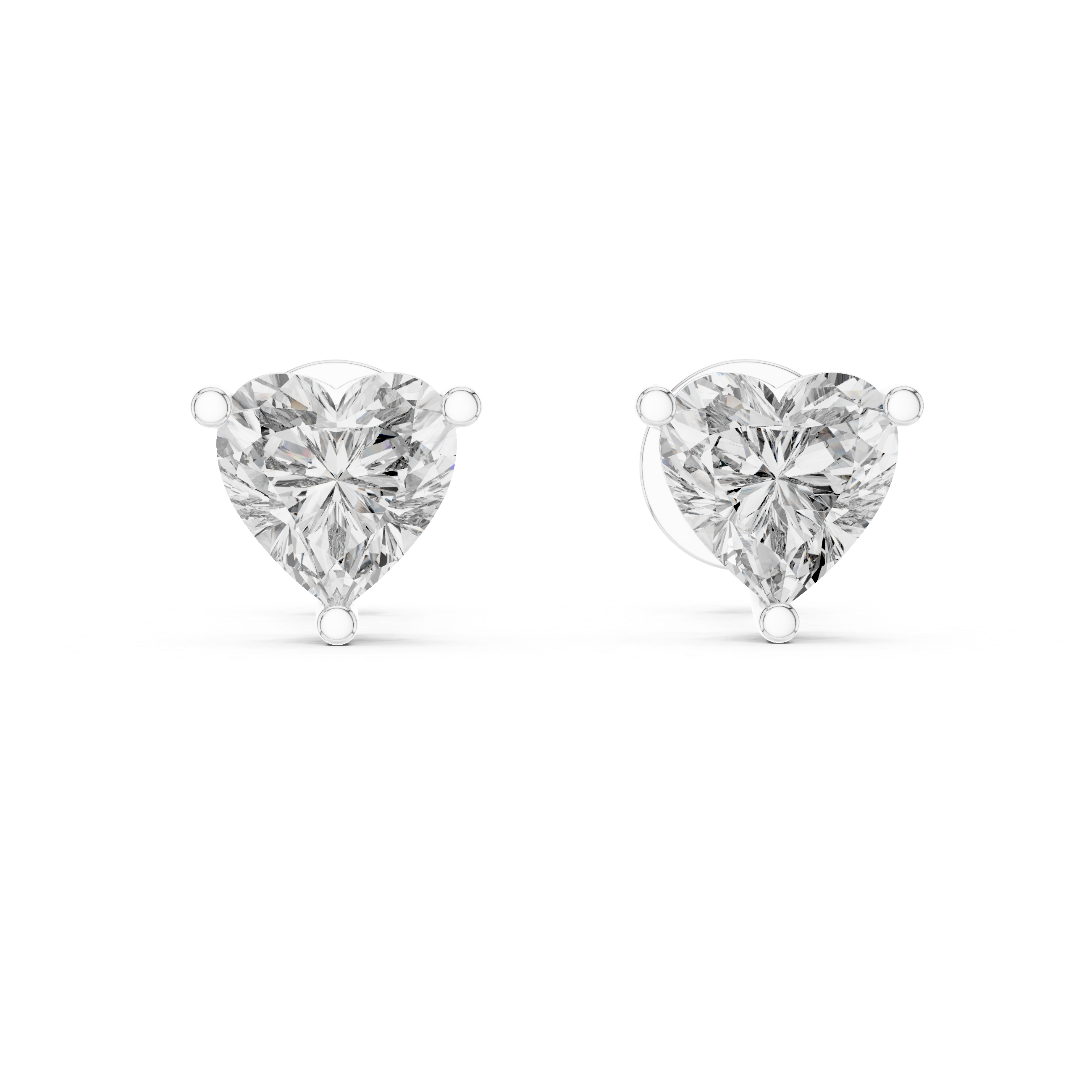 1.5 CT Heart cut moissanite stud in 9K Gold/925 Silver |WOKE