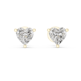 1.5 CT Heart cut moissanite stud in 9K Gold/925 Silver |WOKE