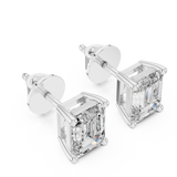 2.5 CT Emerald cut moissanite stud in 9K Gold/925 Silver | WOKE