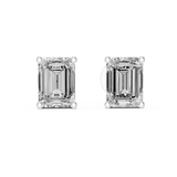 2.5 CT Emerald cut moissanite stud in 9K Gold/925 Silver | WOKE