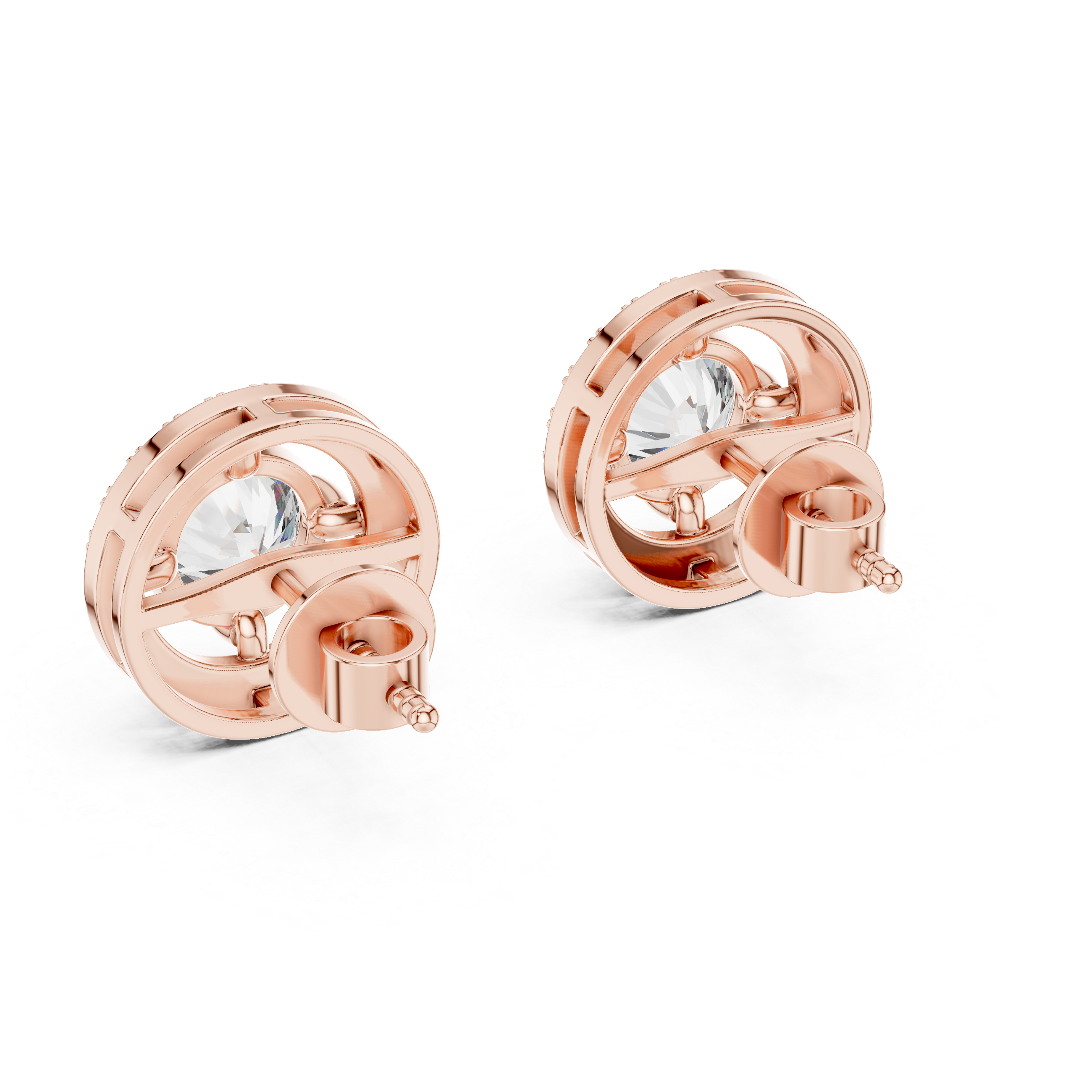 2.528 CT Round cut Moissanite studs in 9K Gold/925 Silver |WOKE