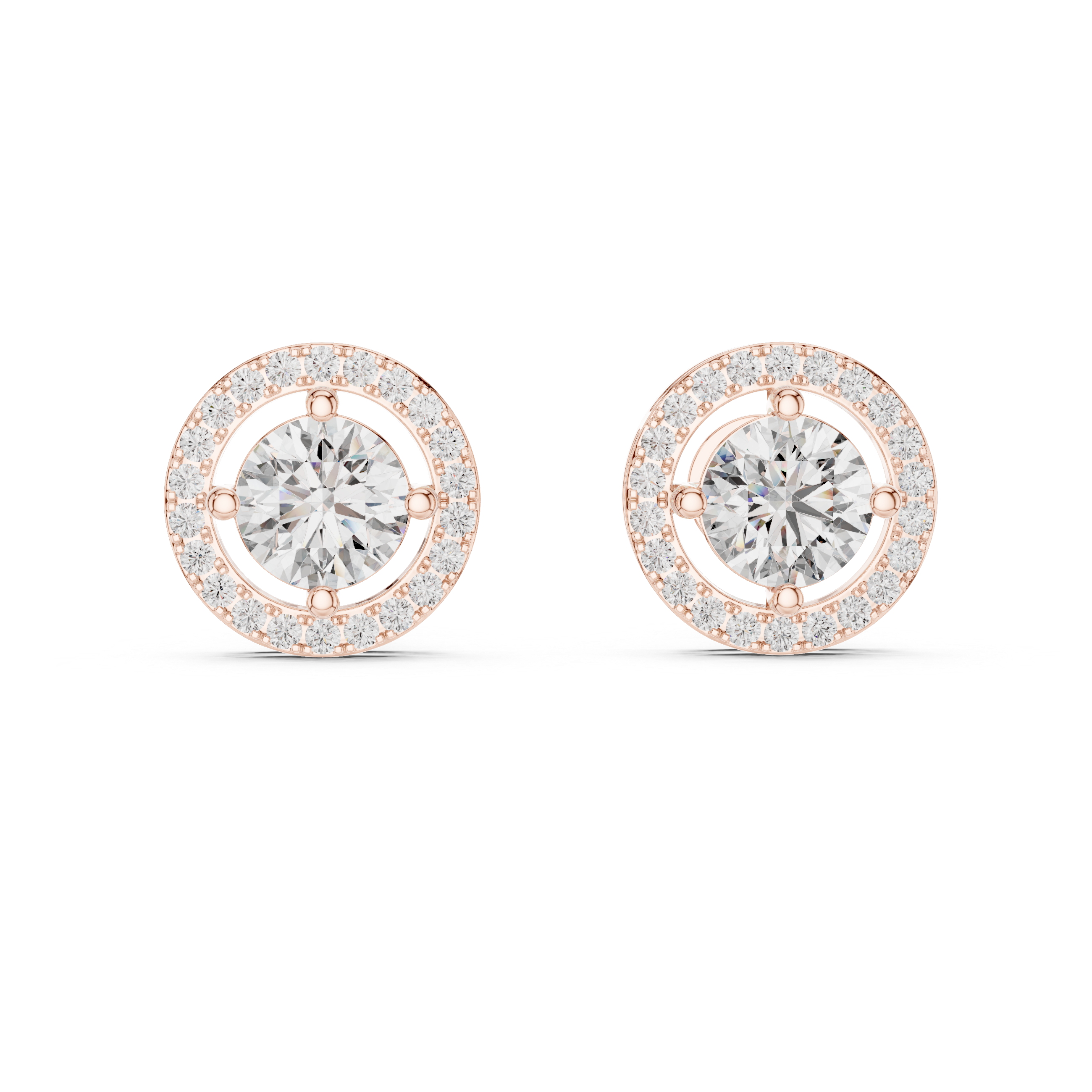 2.528 CT Round cut Moissanite studs in 9K Gold/925 Silver |WOKE