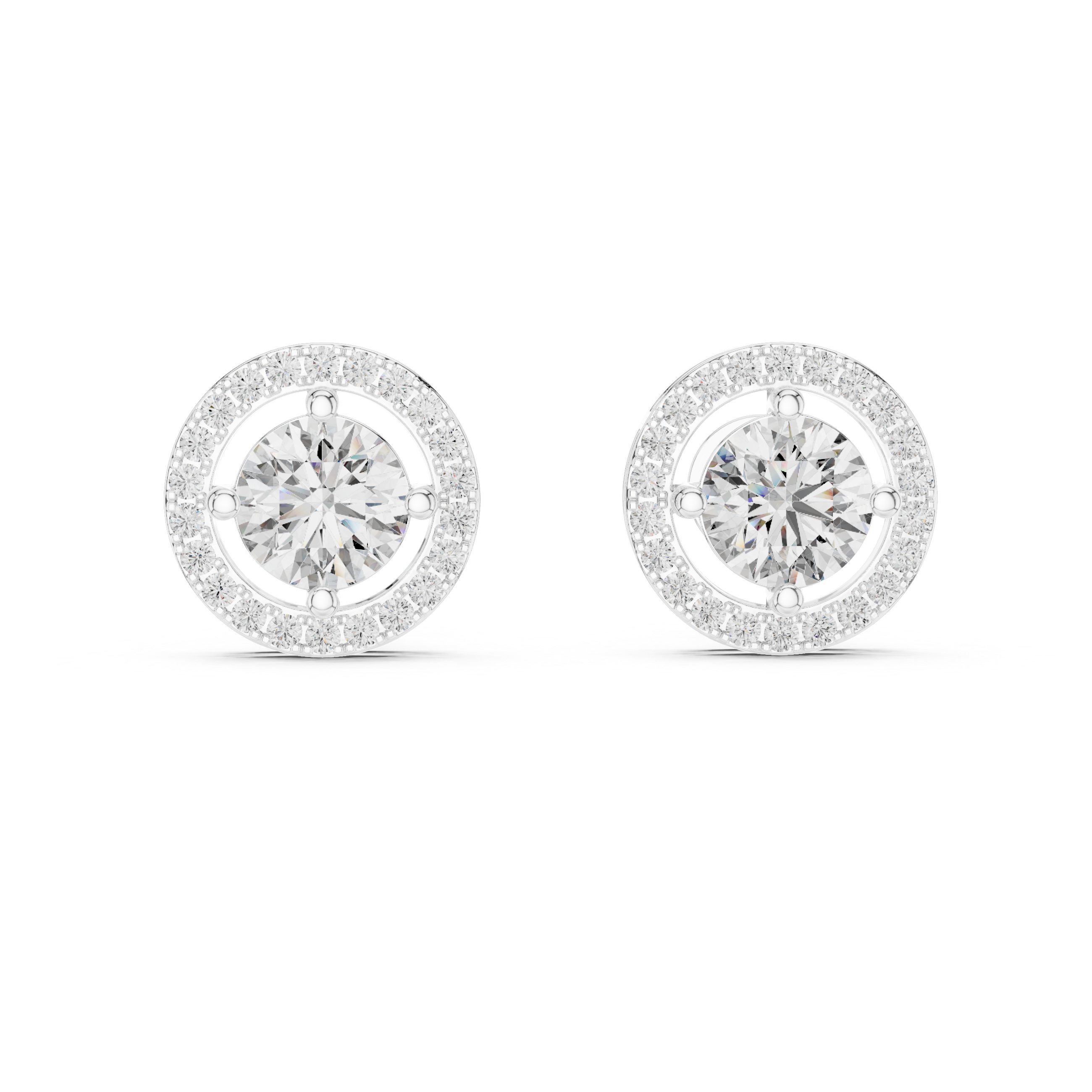 2.528 CT Round cut Moissanite studs in 9K Gold/925 Silver |WOKE