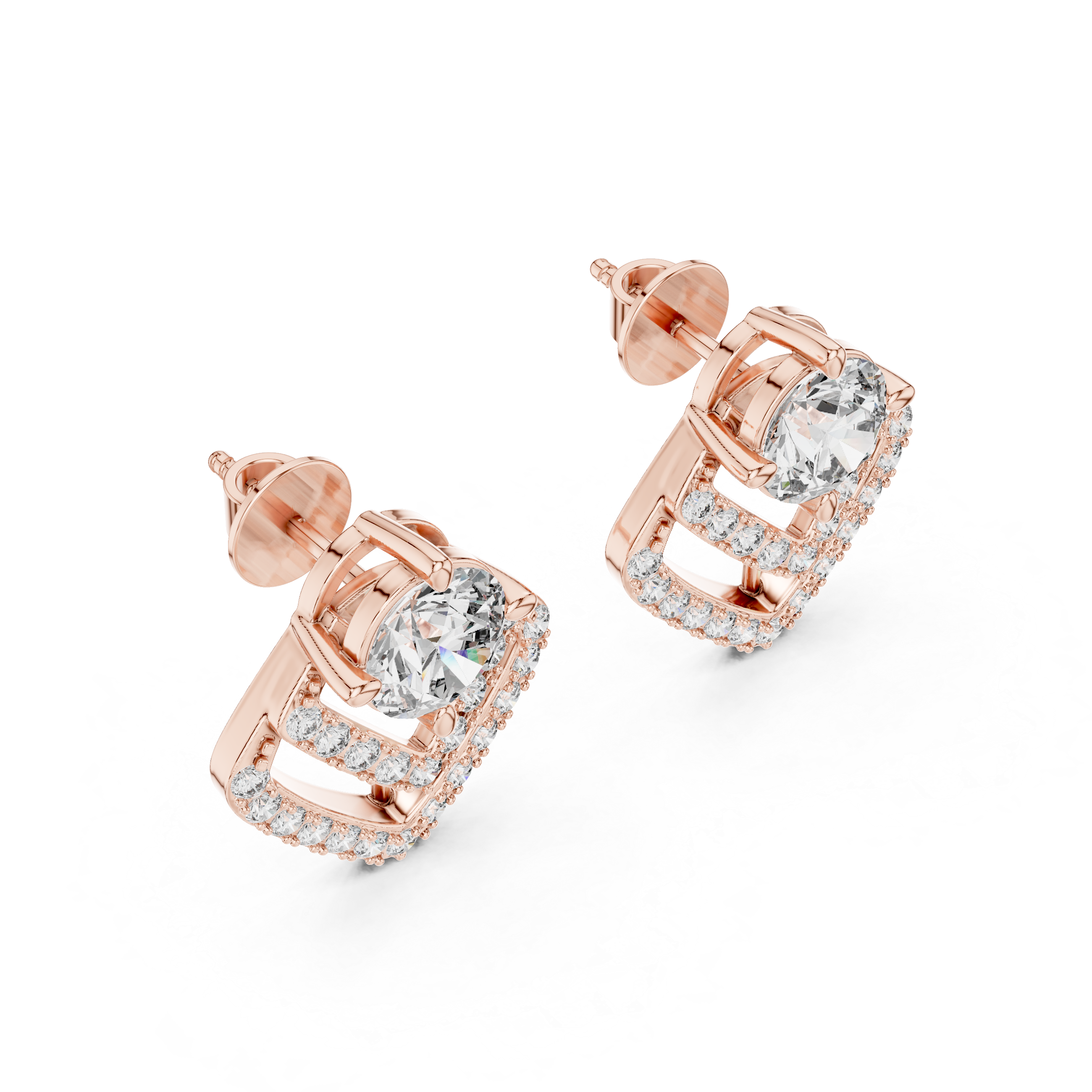 Round Cut Moissanite Studs in 9K Gold/925 Silver |WOKE
