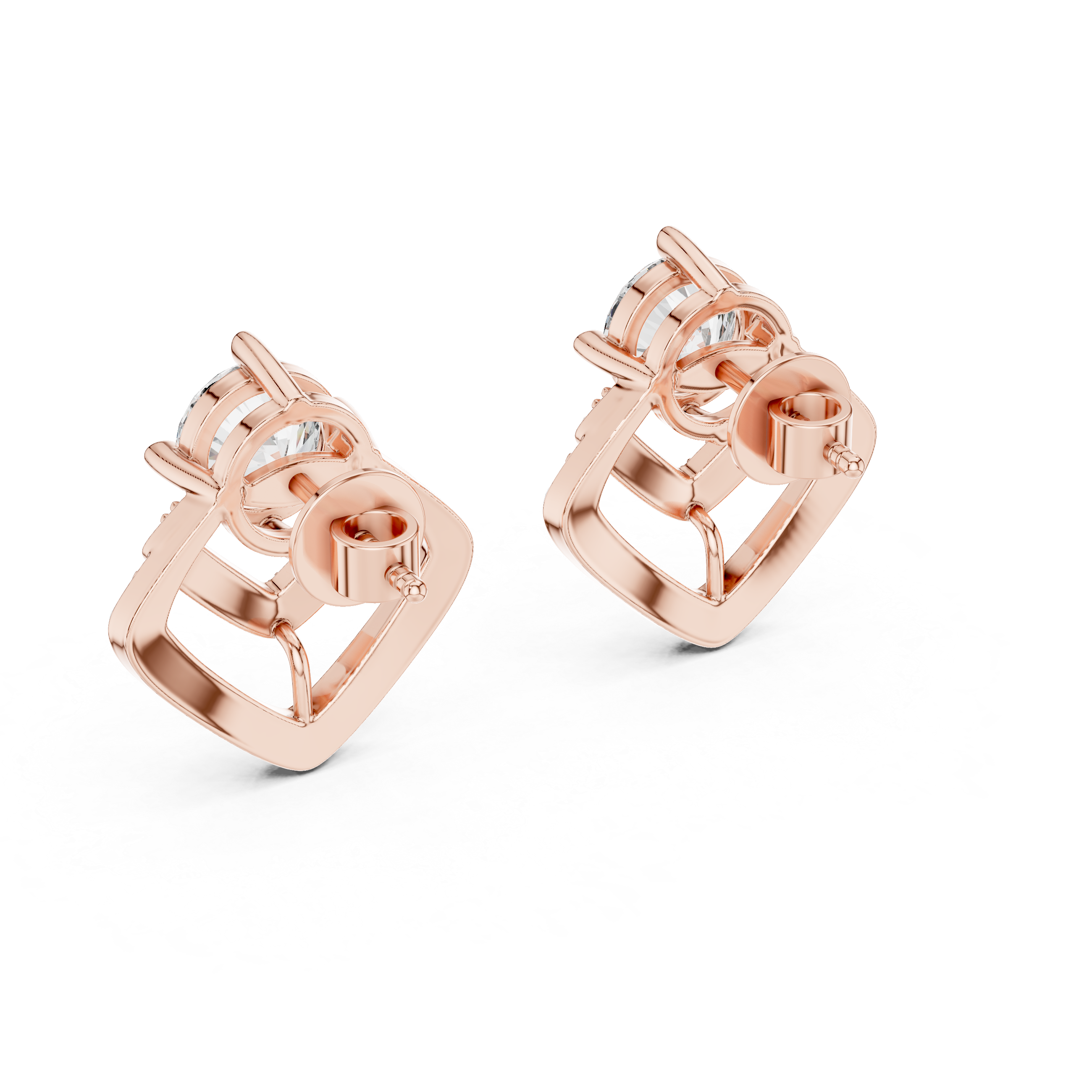 Round Cut Moissanite Studs in 9K Gold/925 Silver |WOKE