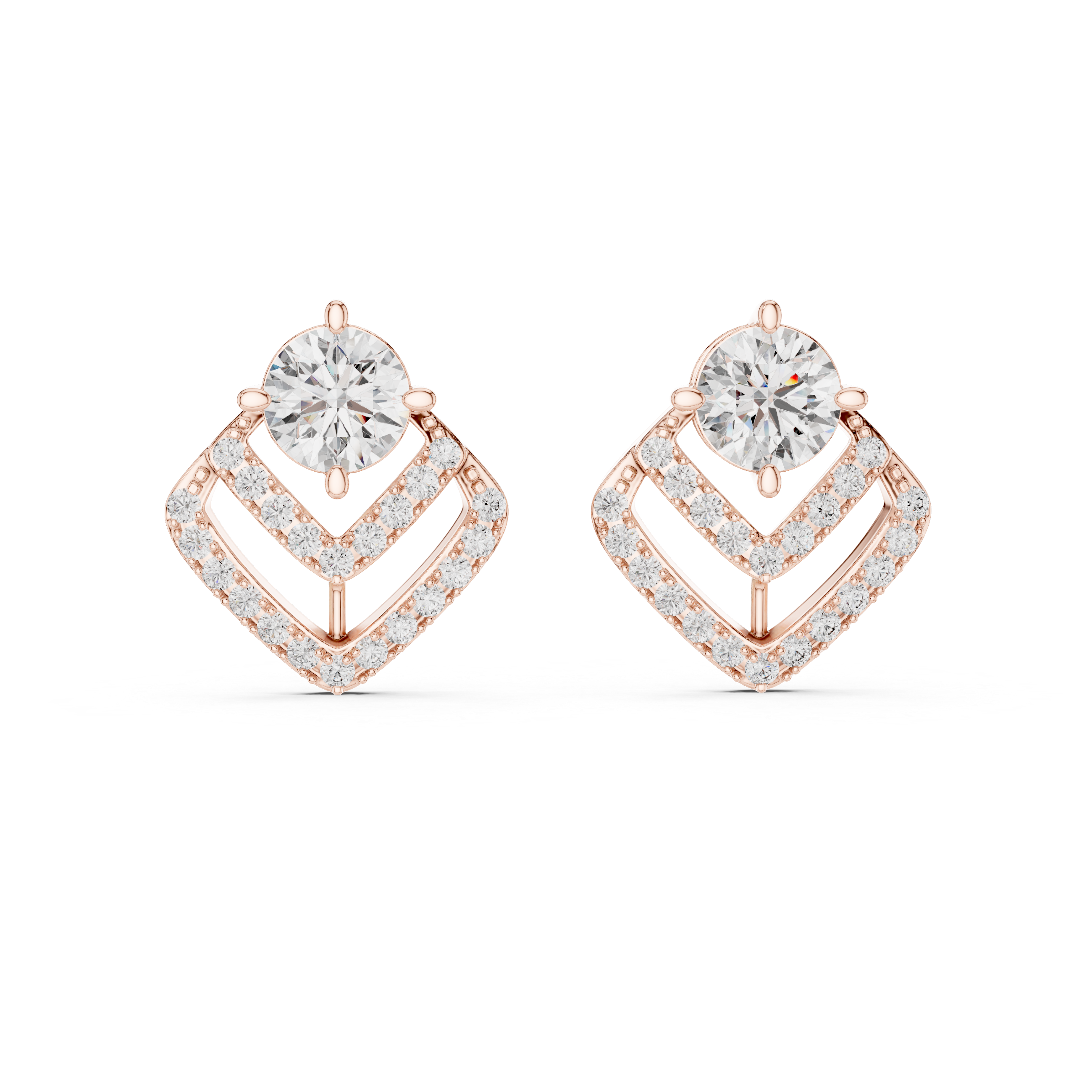 Round Cut Moissanite Studs in 9K Gold/925 Silver |WOKE