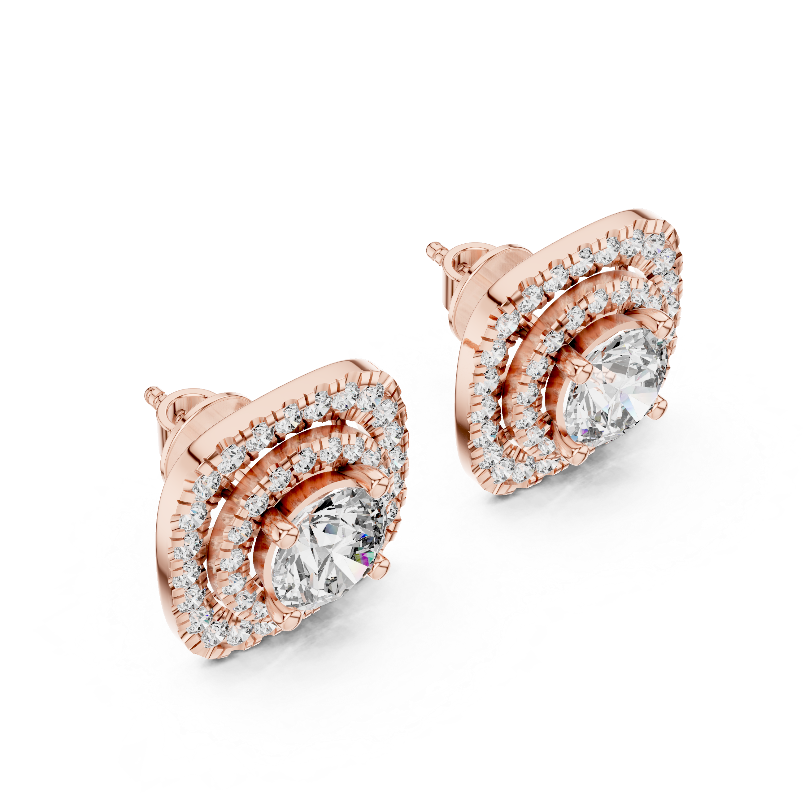 Round cut Moissanite studs in 9K Gold/925 Silver |WOKE
