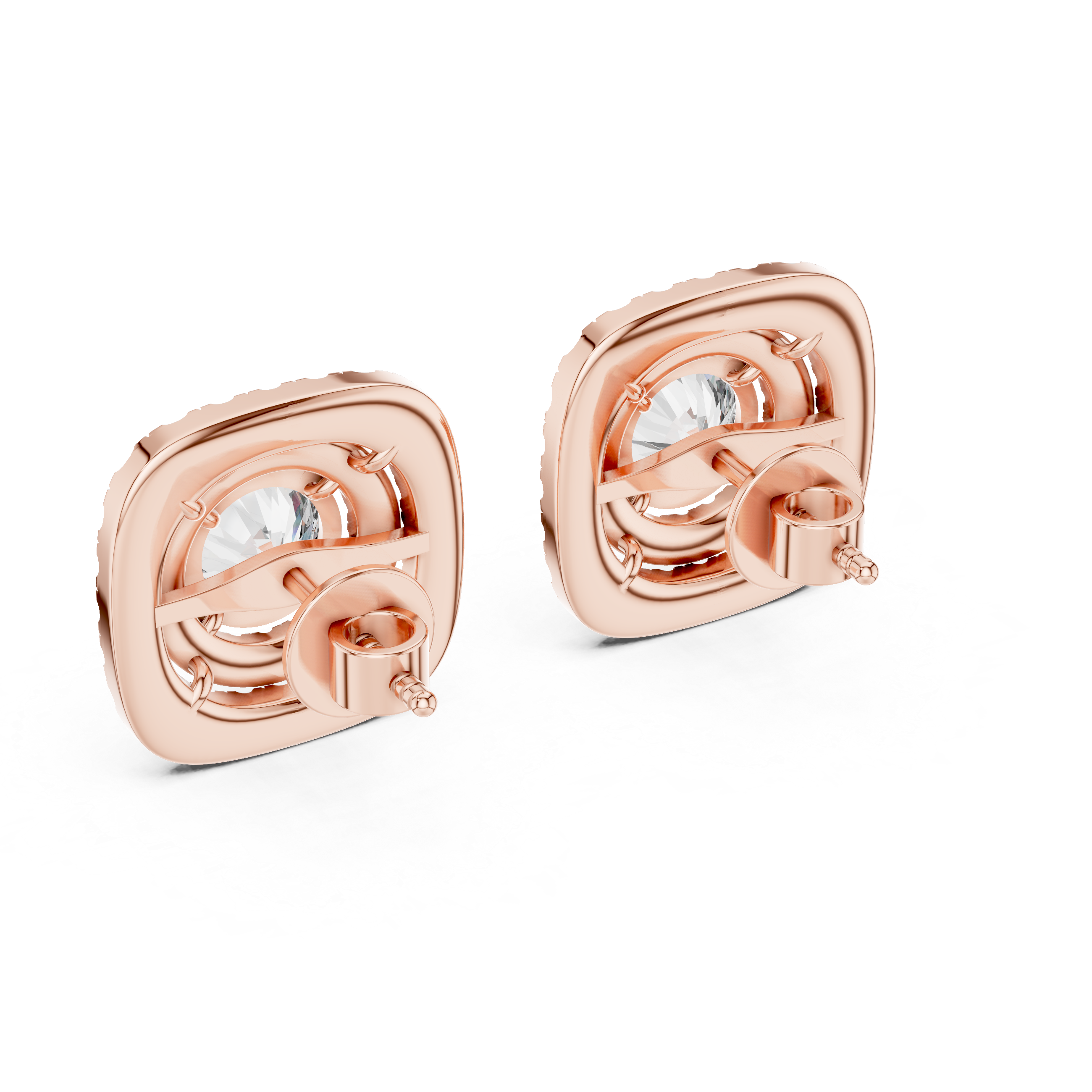 Round cut Moissanite studs in 9K Gold/925 Silver |WOKE