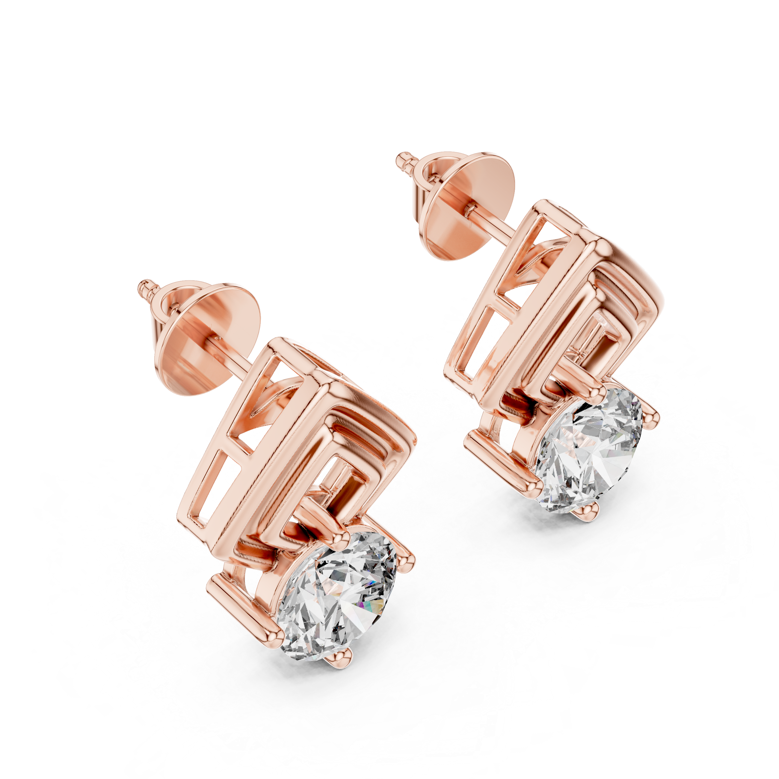 2.5 CT Round Moissanite Studs in 9K Gold/925 Silver |WOKE
