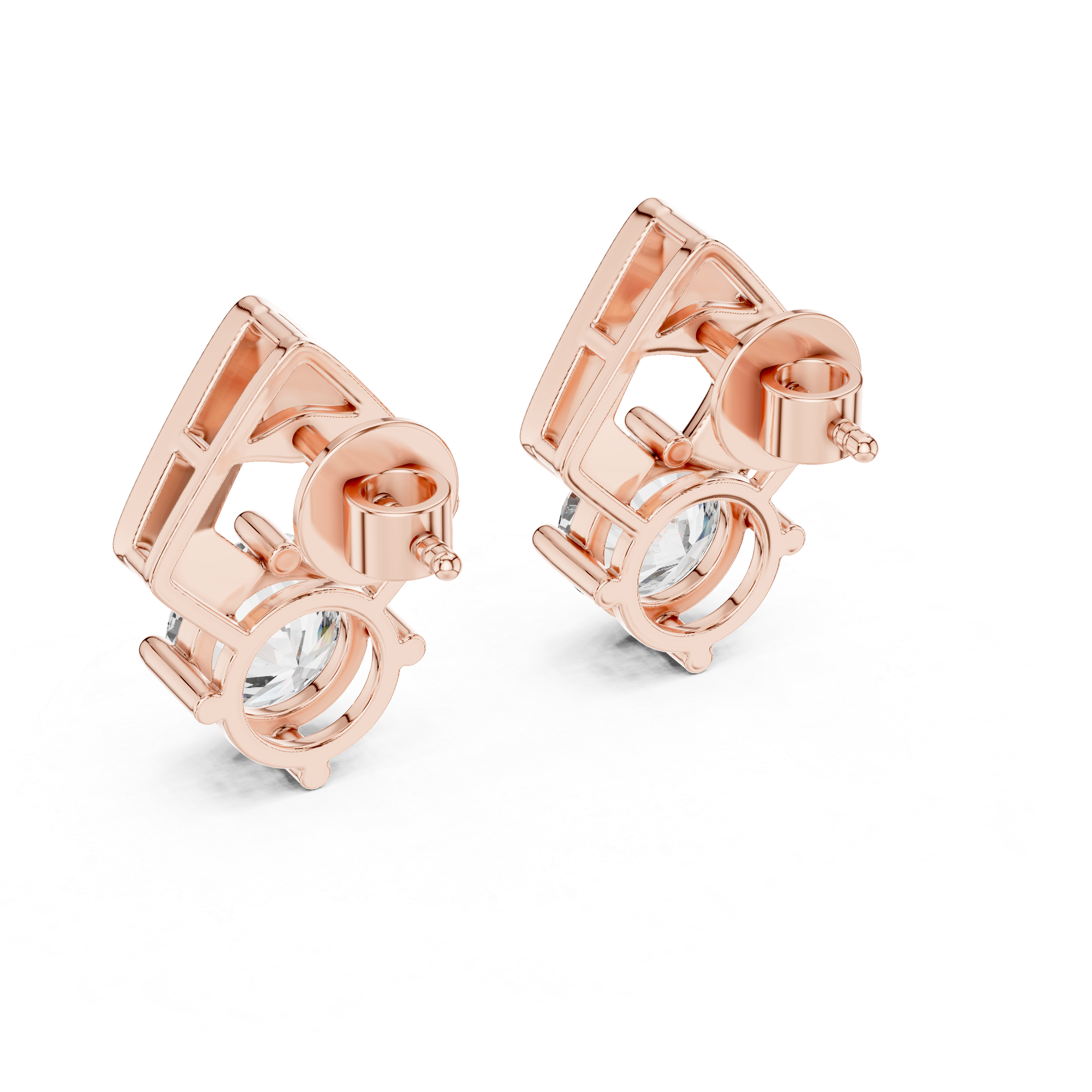 2.5 CT Round Moissanite Studs in 9K Gold/925 Silver |WOKE