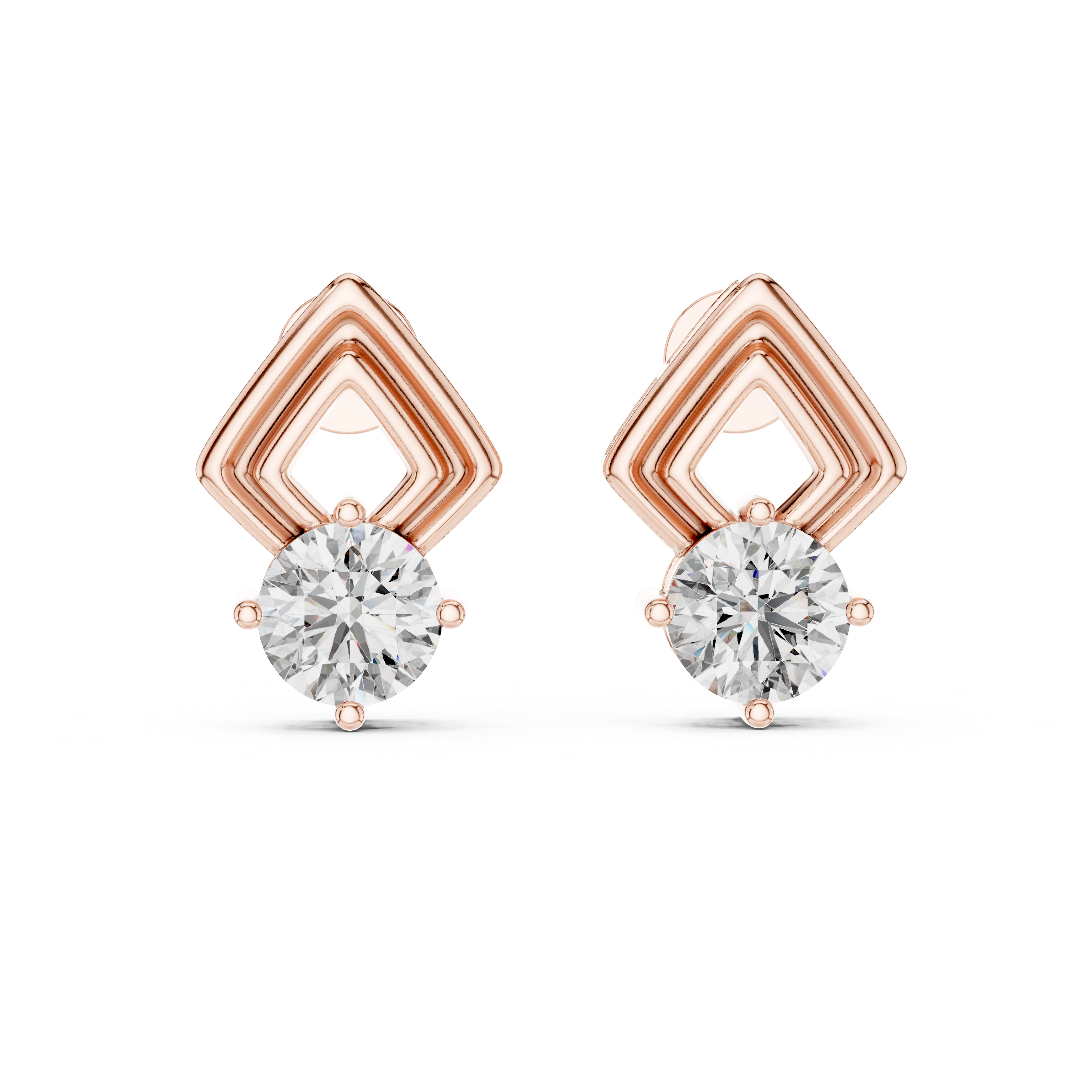 2.5 CT Round Moissanite Studs in 9K Gold/925 Silver |WOKE