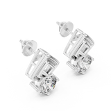 2.5 CT Round Moissanite Studs in 9K Gold/925 Silver |WOKE