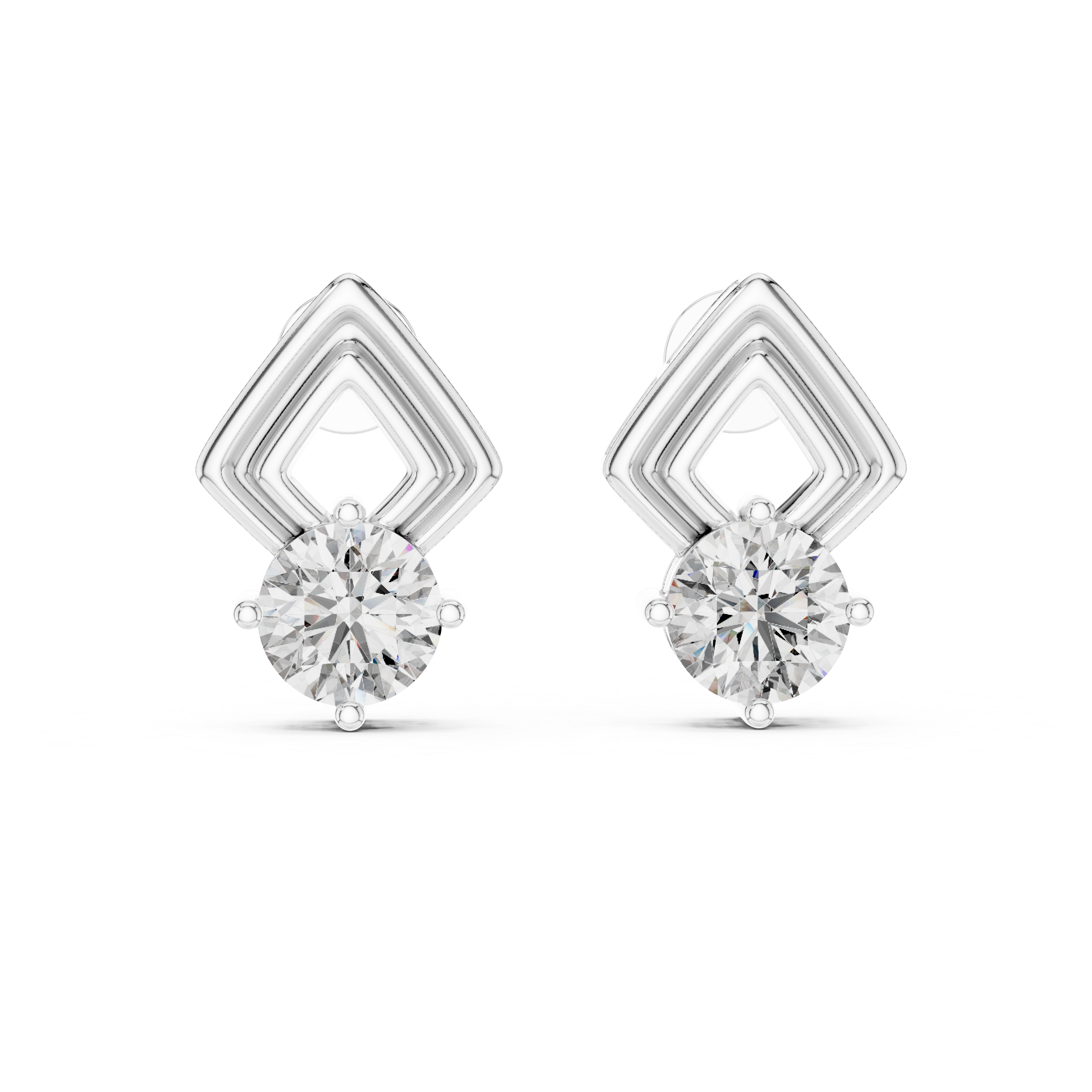 2.5 CT Round Moissanite Studs in 9K Gold/925 Silver |WOKE