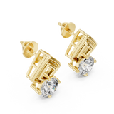 2.5 CT Round Moissanite Studs in 9K Gold/925 Silver |WOKE